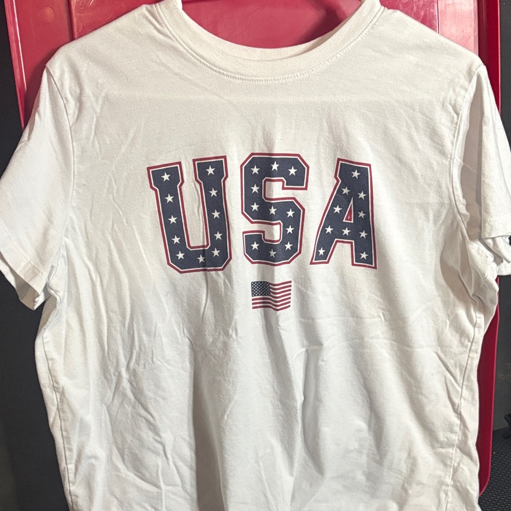 Universal Thread White Crewneck Tee with Printed Label